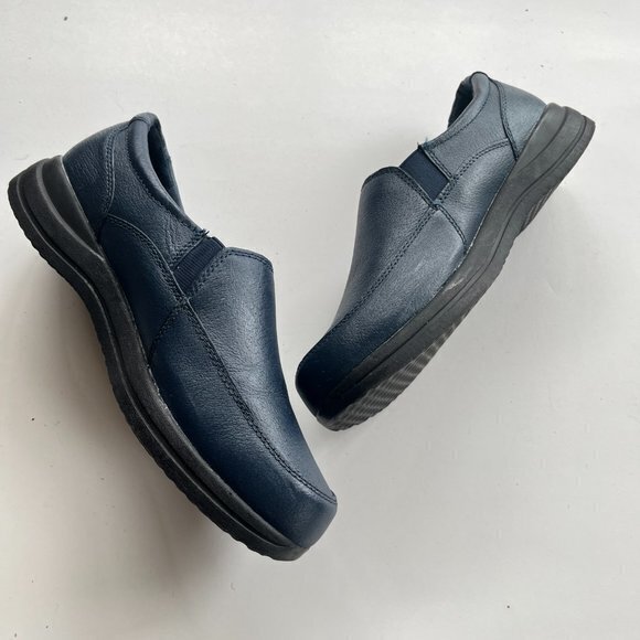 Dr. Scholls 902337 Womens‎ Side Zipper Navy Blue Leather Comfort Loafers … - Picture 7 of 8